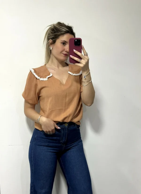 BLUSA DE ALGODÓN Y LINO