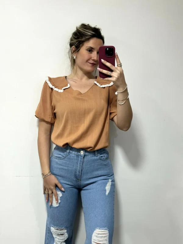 BLUSA DE ALGODÓN Y LINO