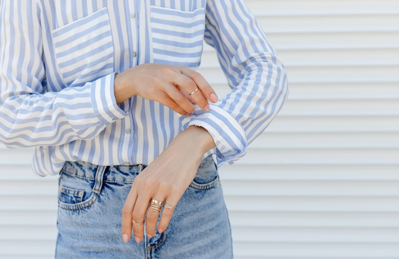 camisa mujer a rayas con jean